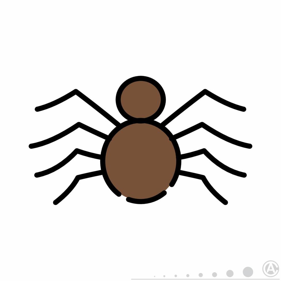 icono de araña línea plana.eps vector