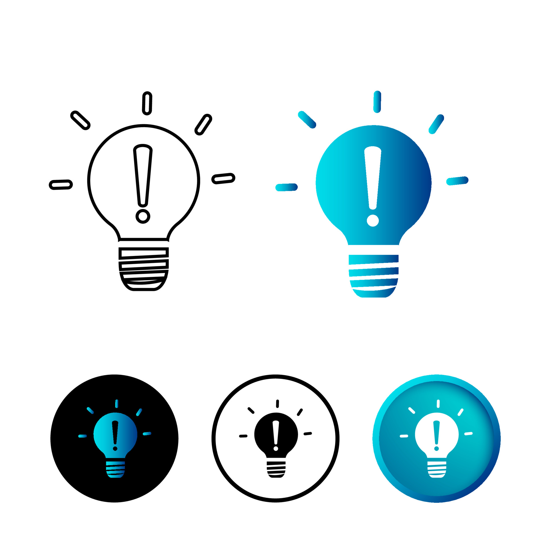 Abstract Bulb Exclamation Mark Icon Illustration 3795549 Vector Art at