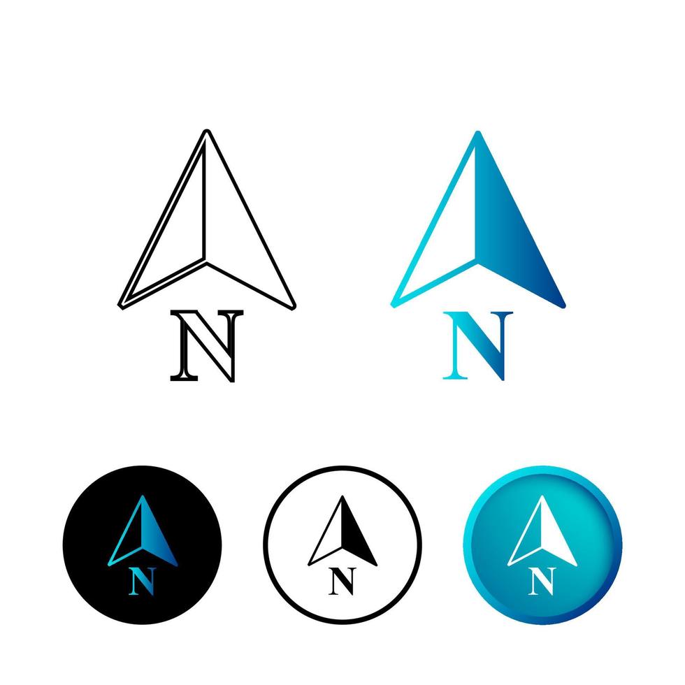 ilustración abstracta del icono de la flecha del norte vector