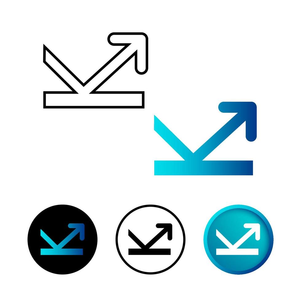 Ilustración de icono de flecha de reflexión abstracta vector