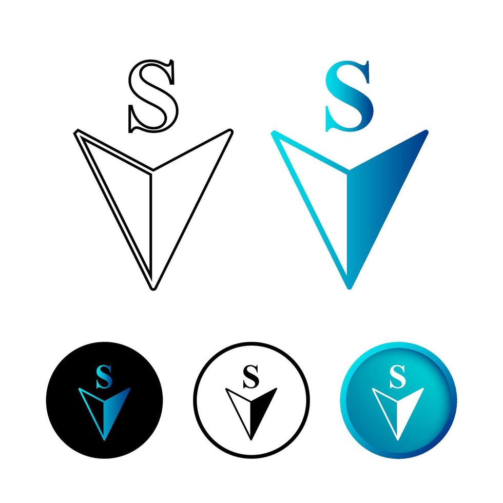 Abstract South Arrow Icon Illustration vector