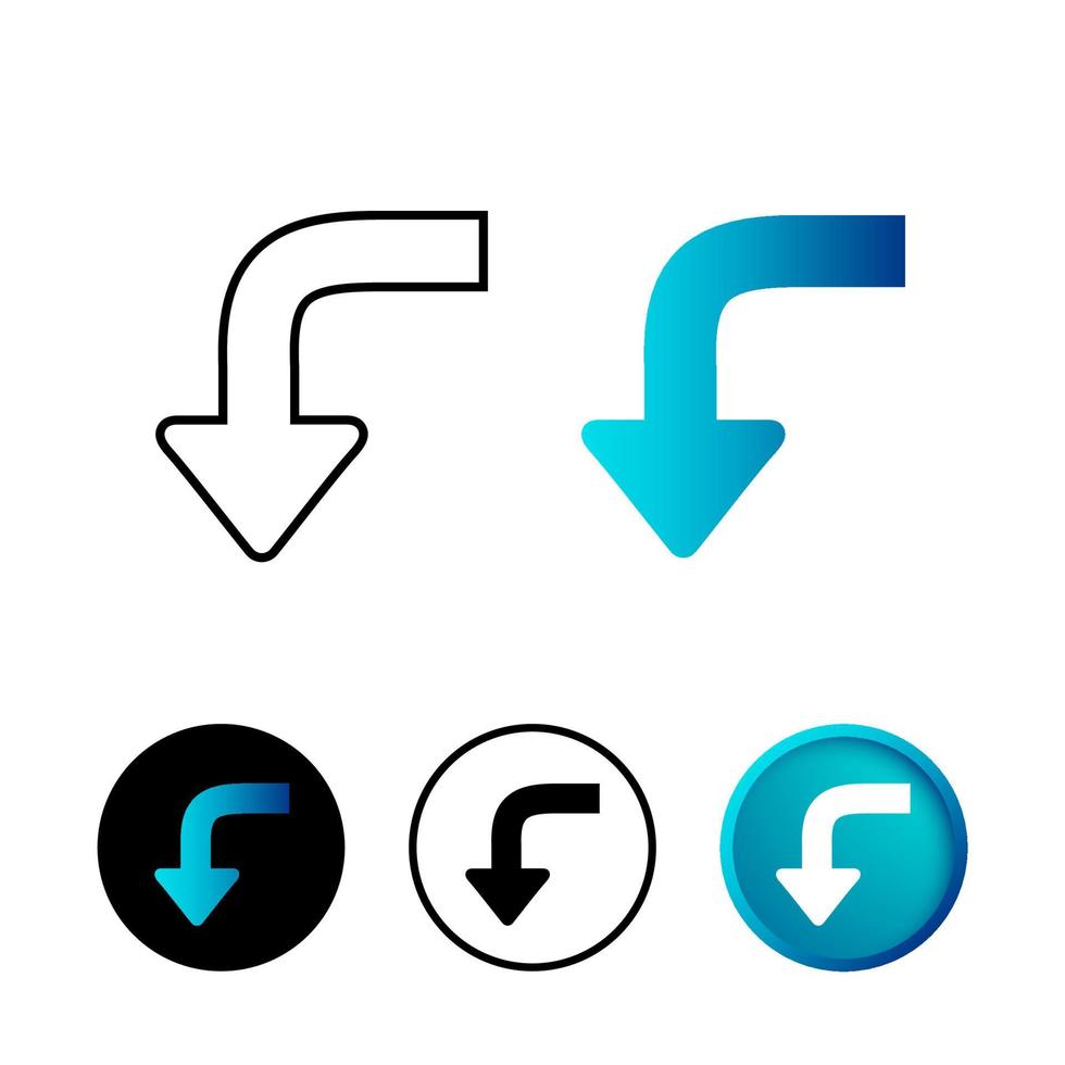 Abstract Turn Arrow Icon Illustration vector