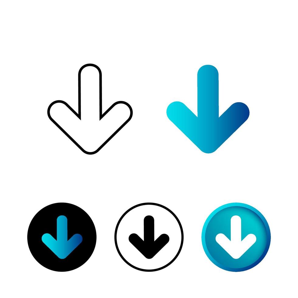 Abstract Down Arrow Icon Illustration vector