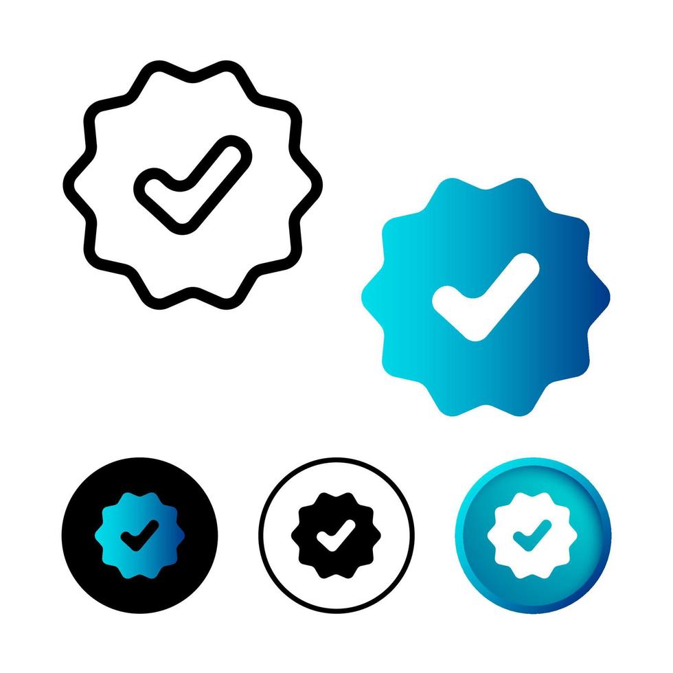 Abstract Verified Symbol Icon Illustration vector