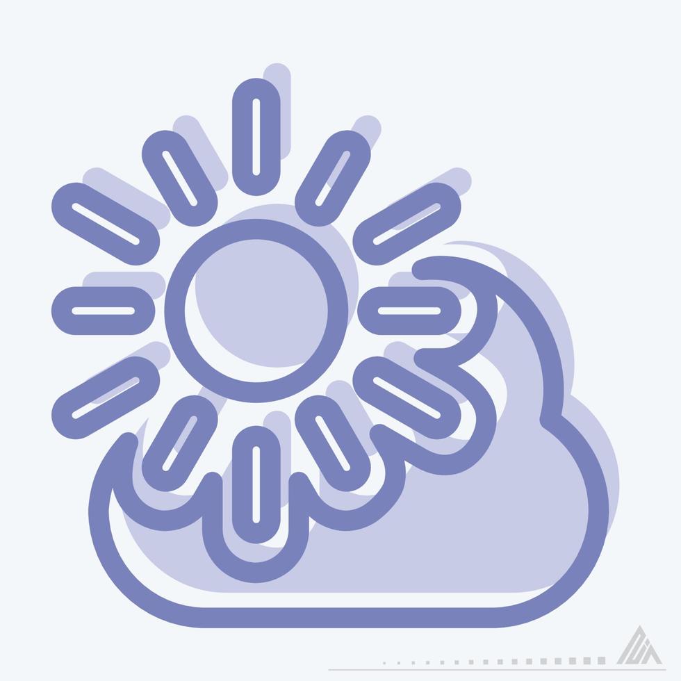 icono día soleado - estilo de dos tonos vector