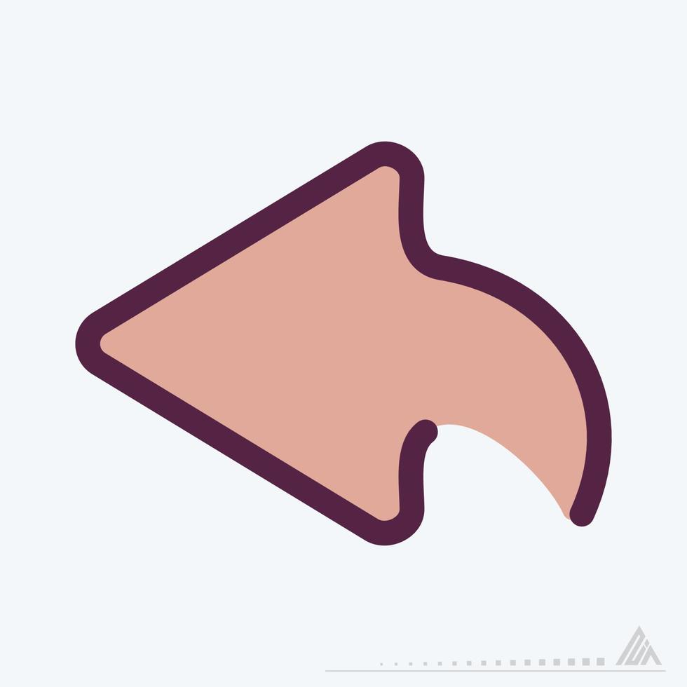 Icon Left - Color Line Cut Style vector