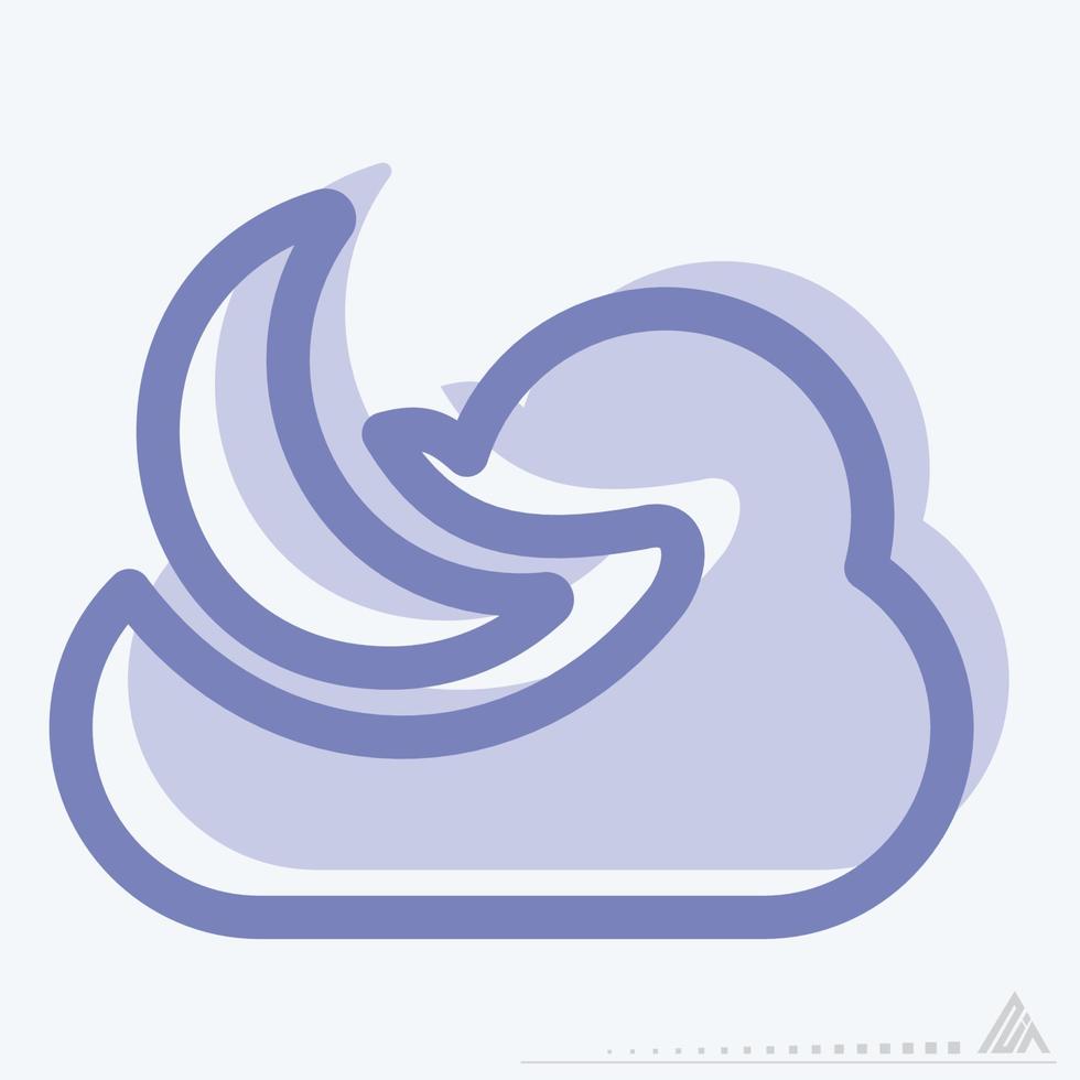 Icon Cloudy Night - Two Tone Style vector