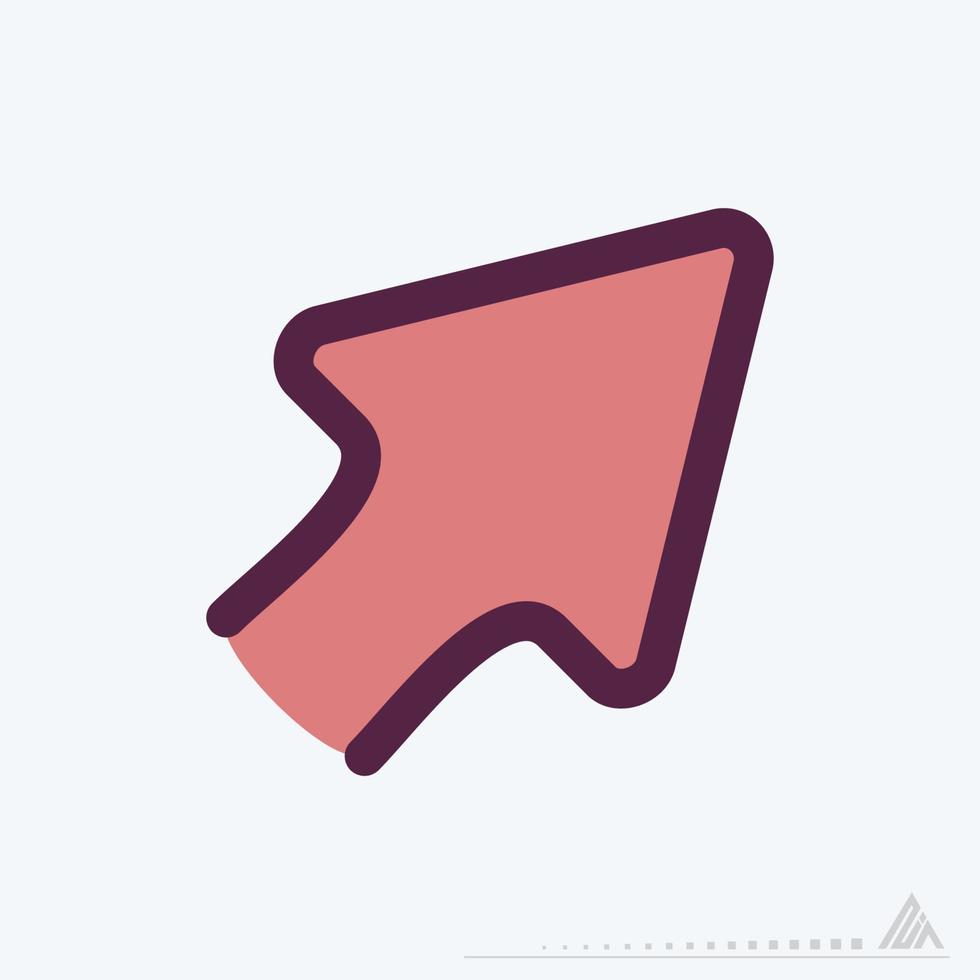Icon Up Right - Color Line Cut Style vector