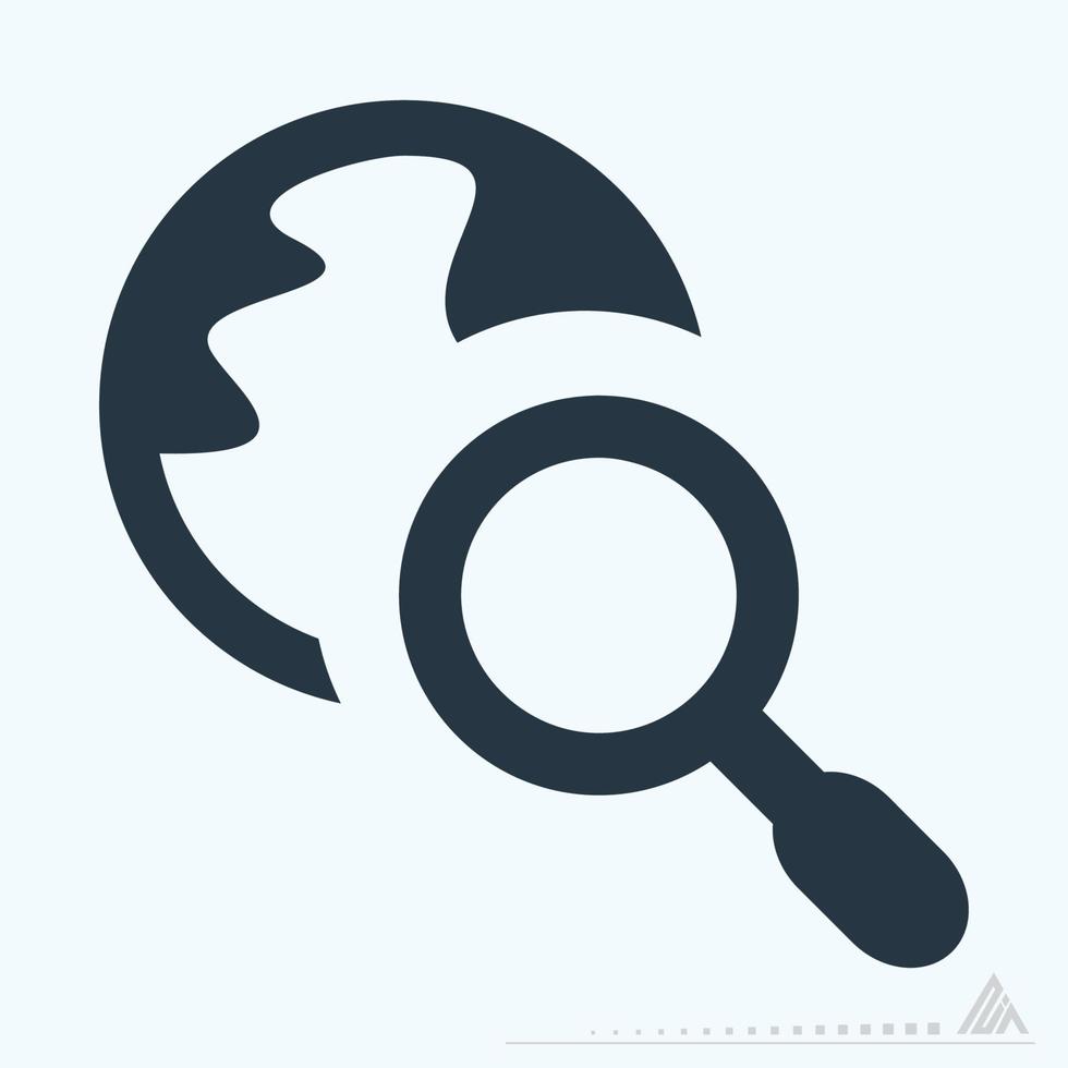 icono de búsqueda global - estilo de glifo vector