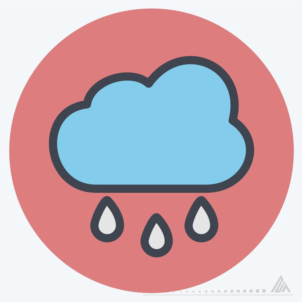 icono de lluvia - color mate estilo vector