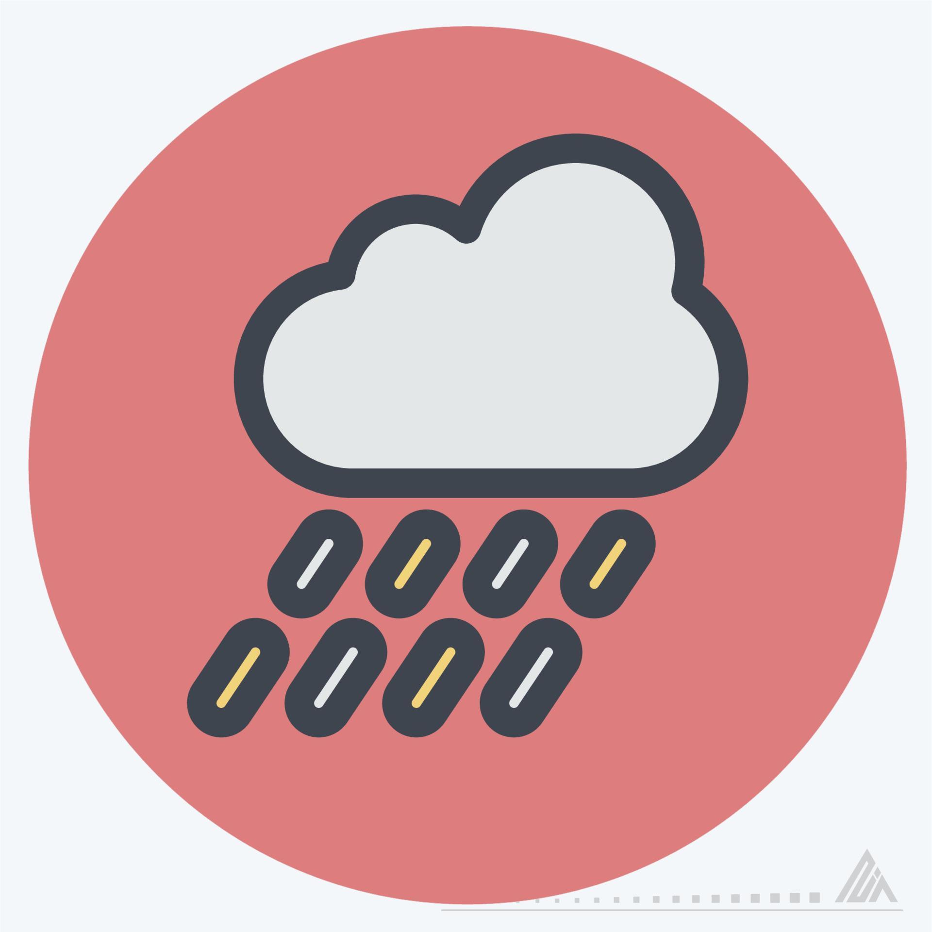 Icon Freezing Rain - Color Mate Style 3795735 Vector Art at Vecteezy