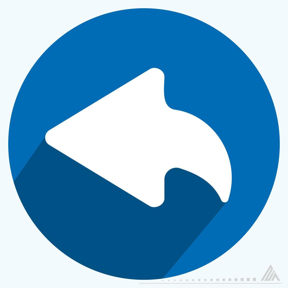 Icon Left - Long Shadow Style vector
