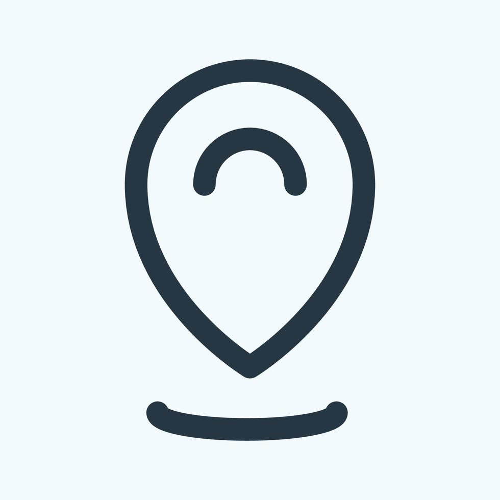 Icon Pin Point 2 - Line Cut Style vector