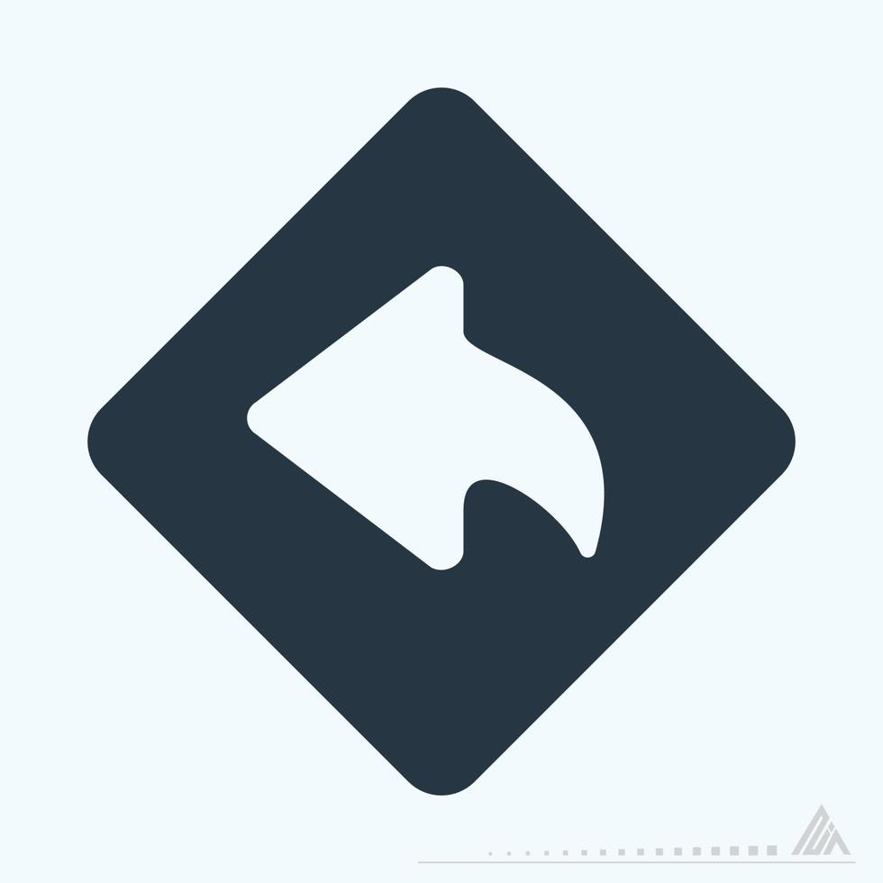 Icon Left Turn - Glyph Style vector