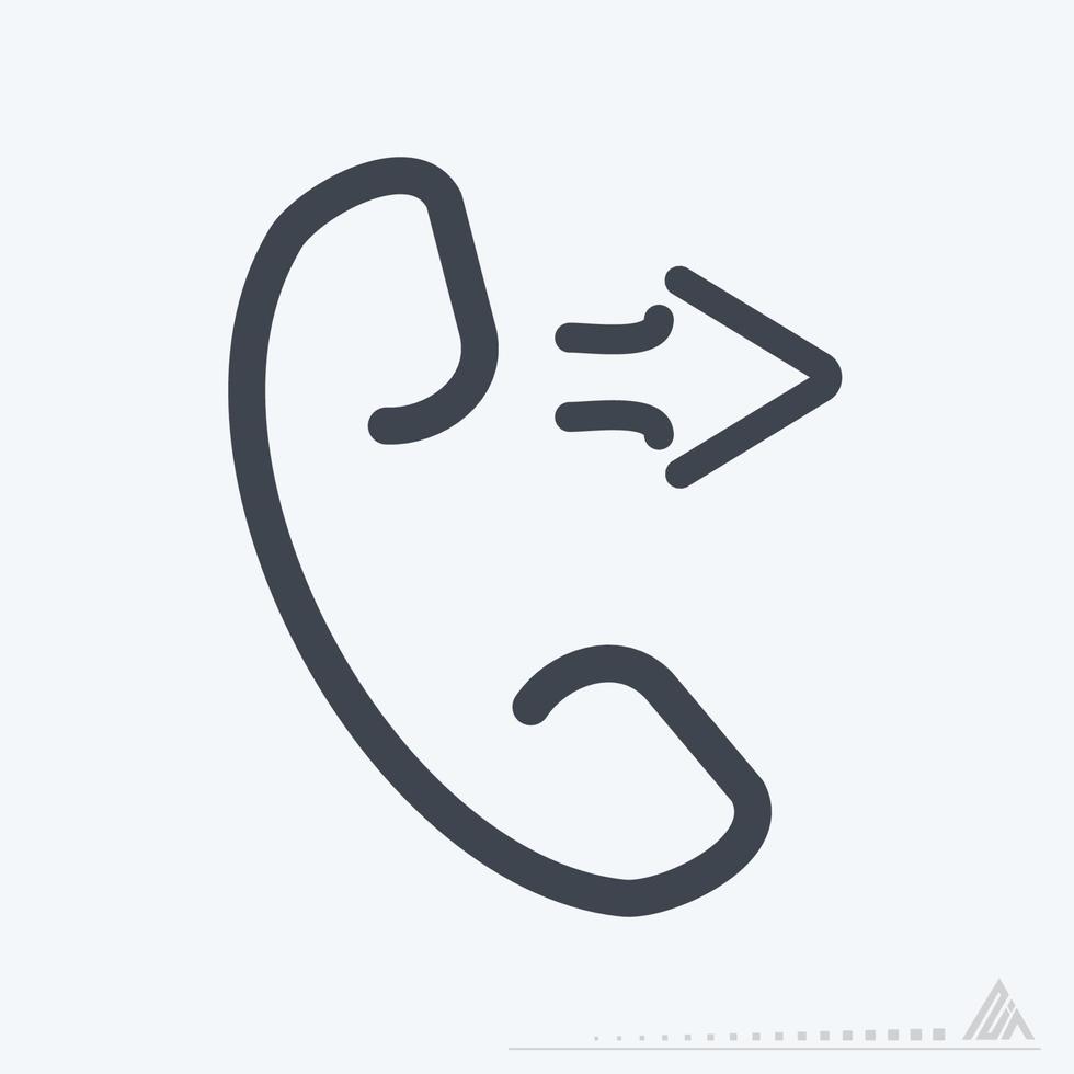 Icon Phone Outgoing - Line Cut Style vector