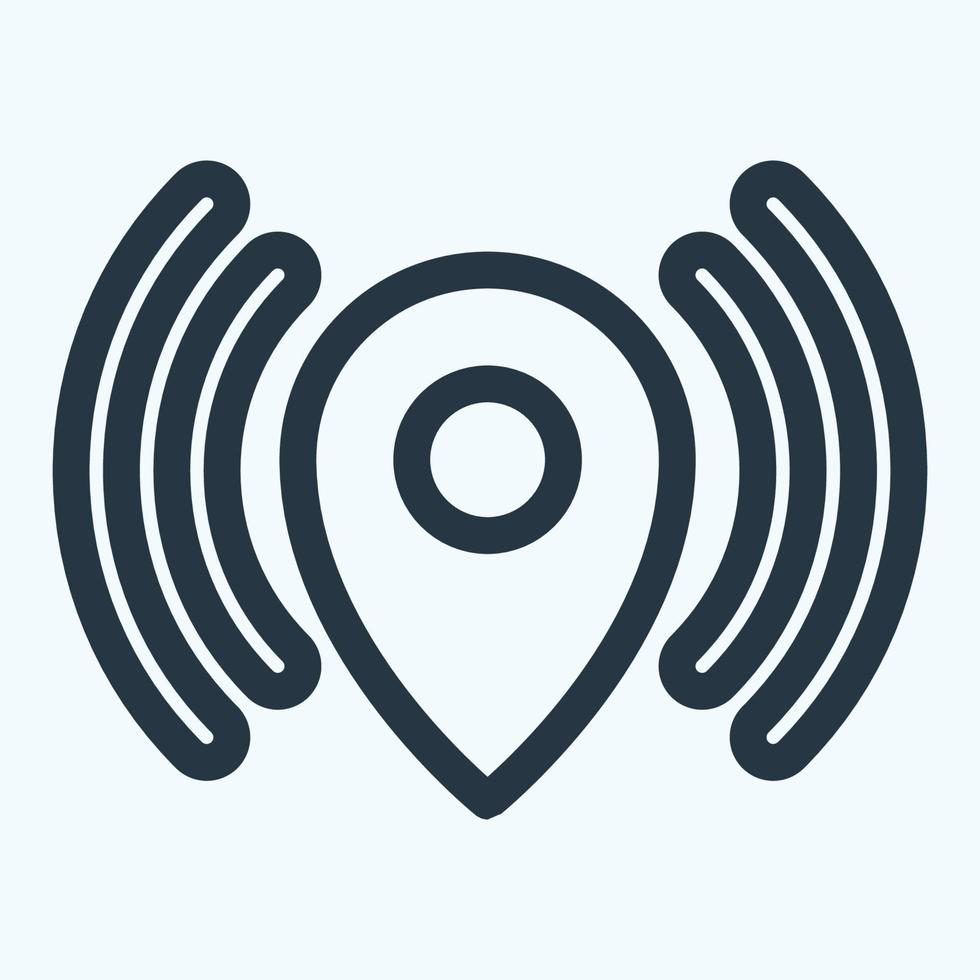 Icon Gps Signals - Line Style vector