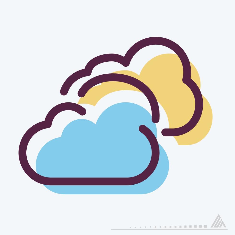 Icon Cloudy - MBE Syle vector