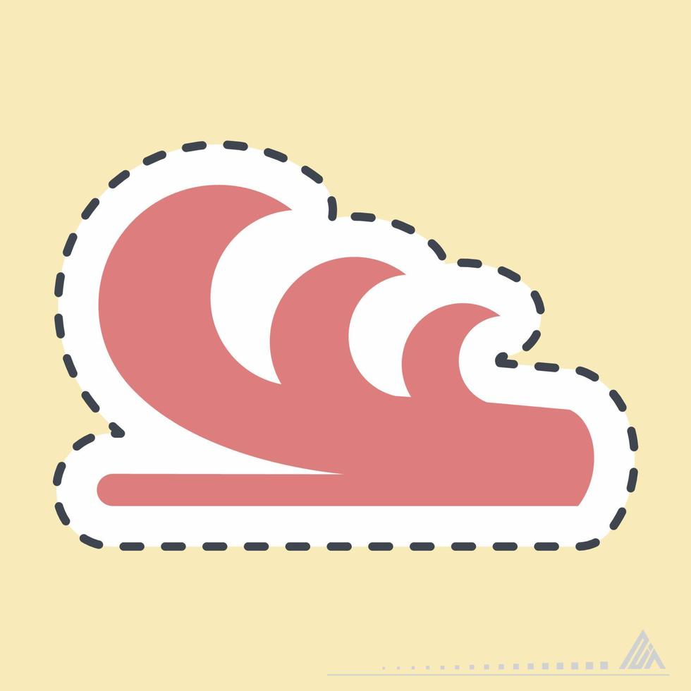 Sticker Water Wave - Line Cut vector