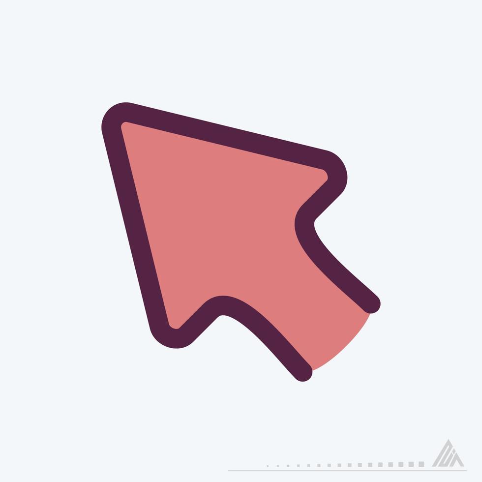 Icon Up Left - Color Line Cut Style vector