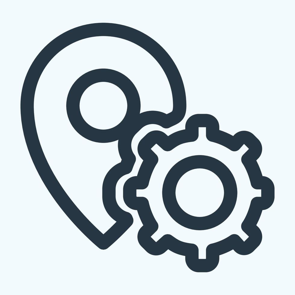 Icon Gps Settings - Line Style vector