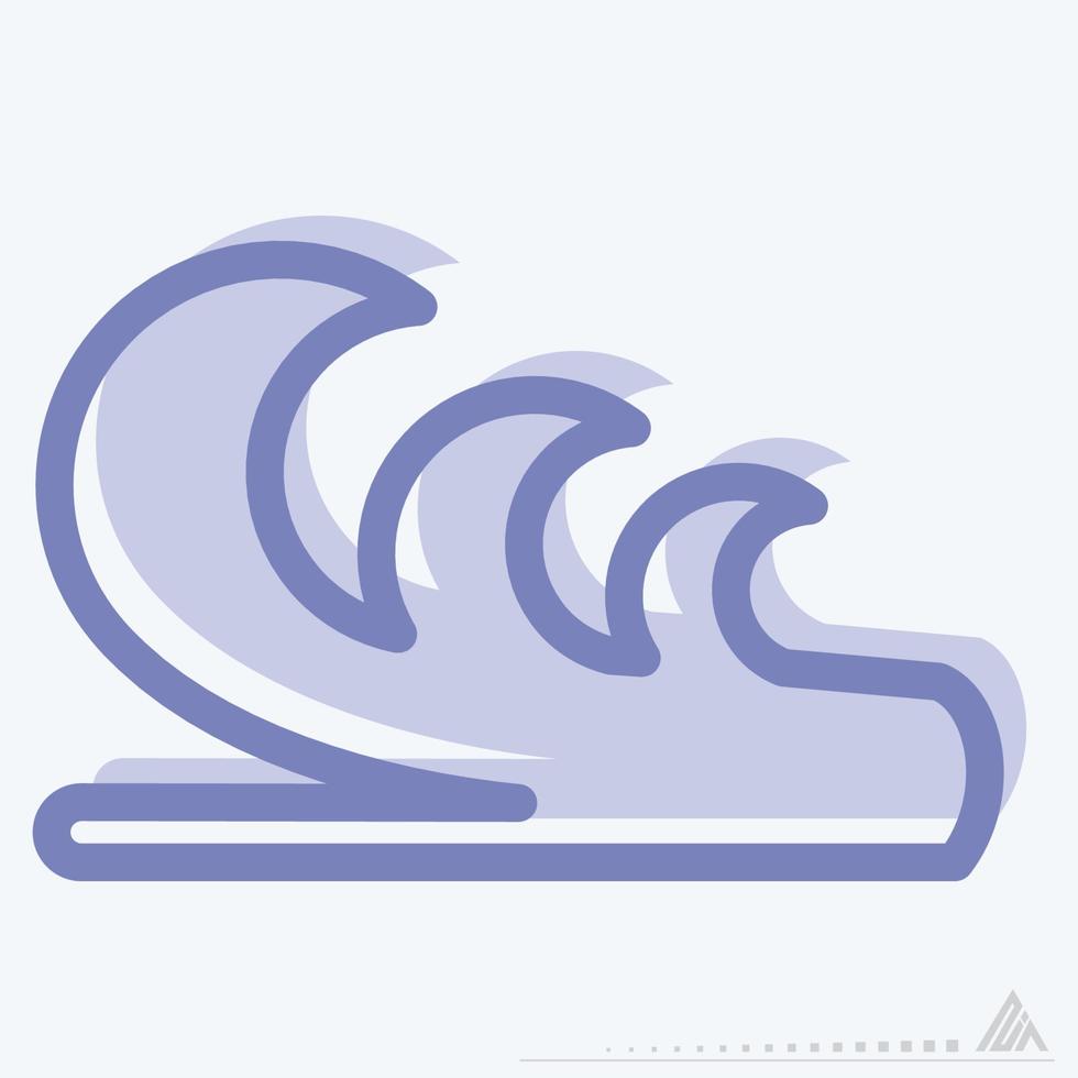 Icon Water Wave - Two Tone Style vector