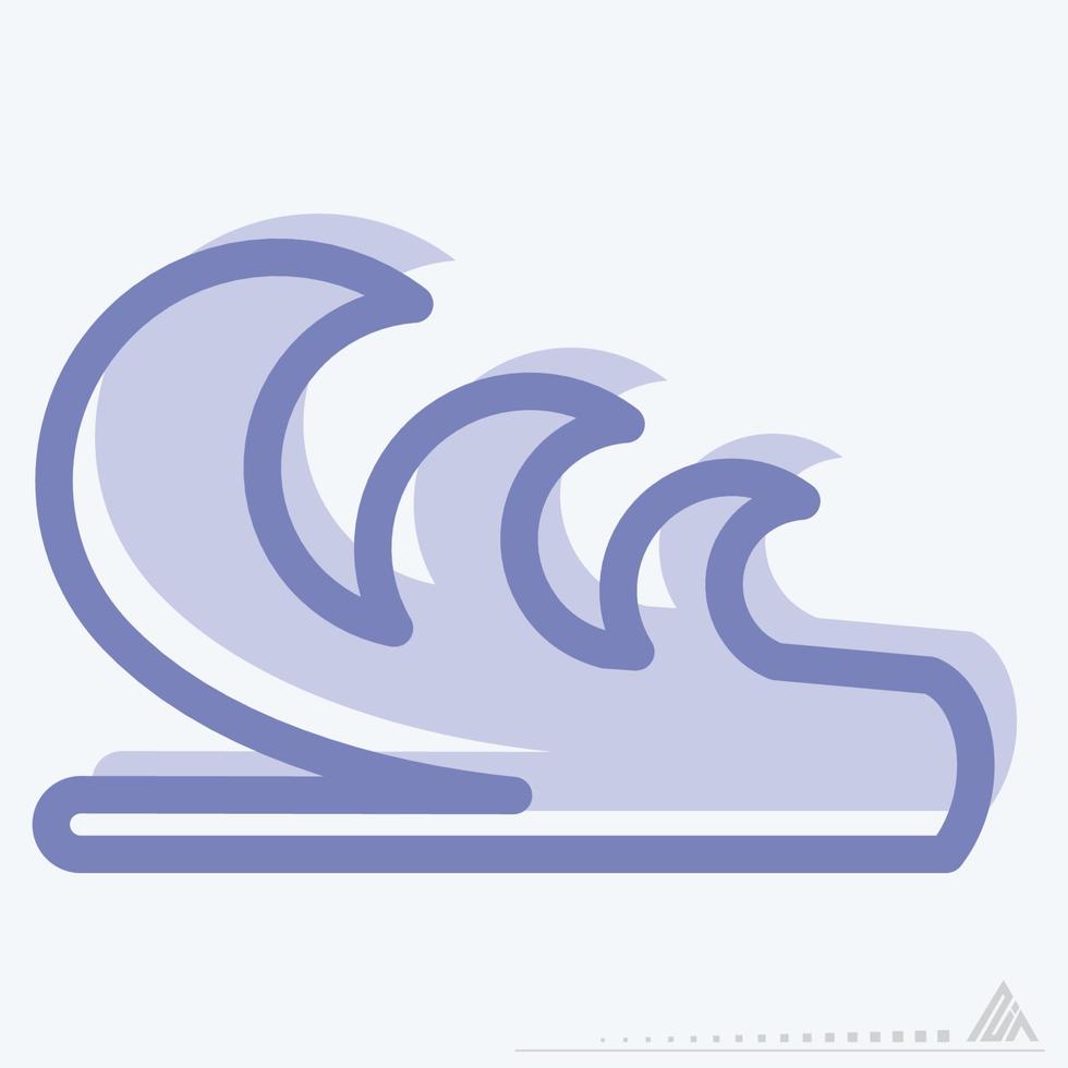 icono de onda de agua - estilo de dos tonos vector