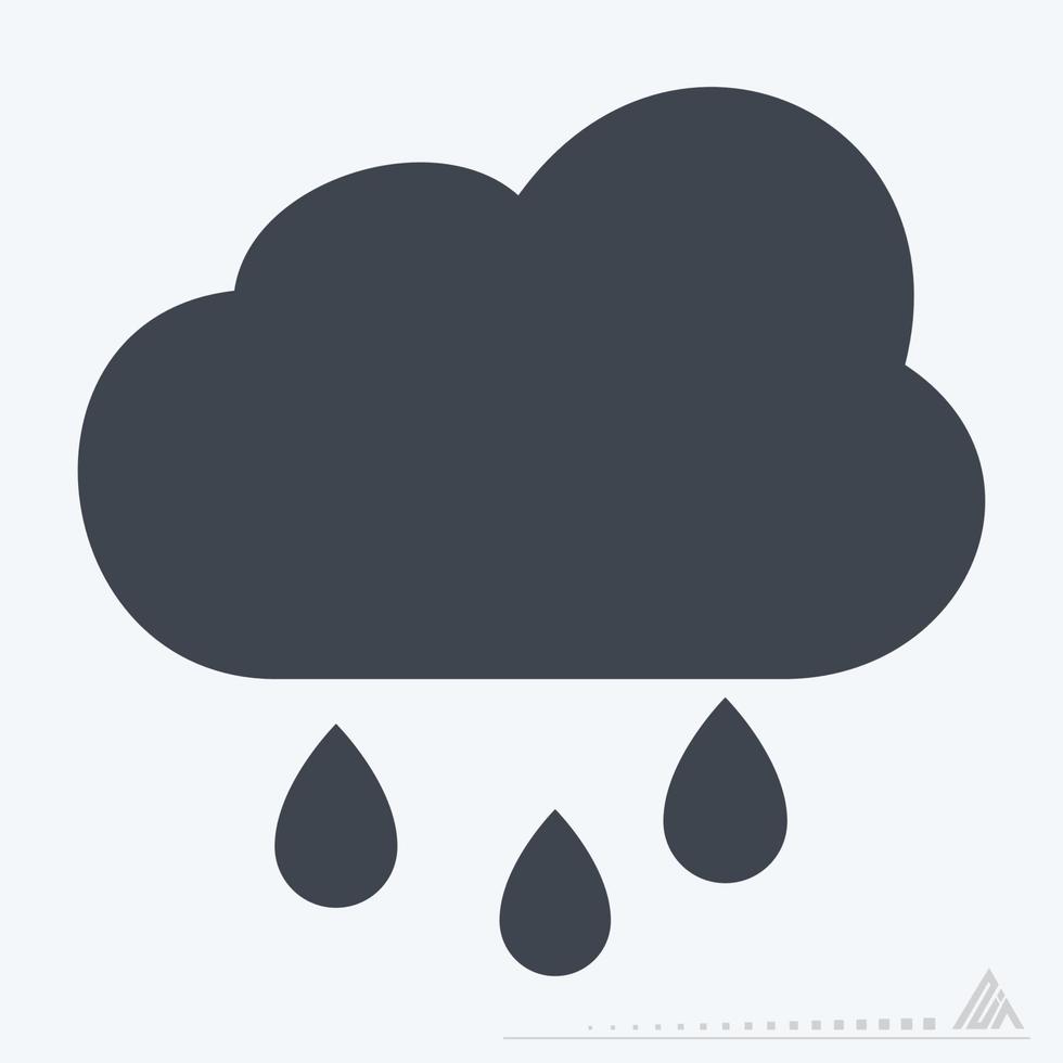 icono de lluvia - estilo de glifo vector