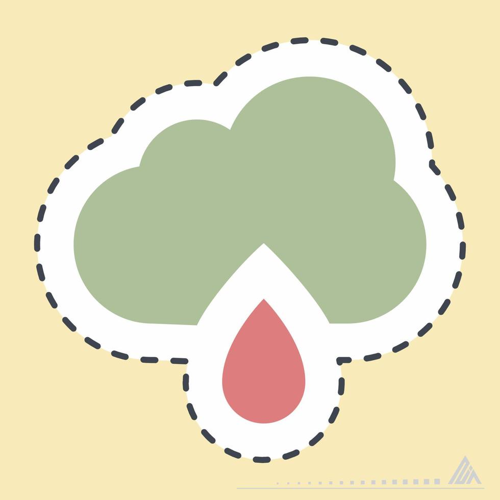 Sticker Rain 2 - Line Cut vector