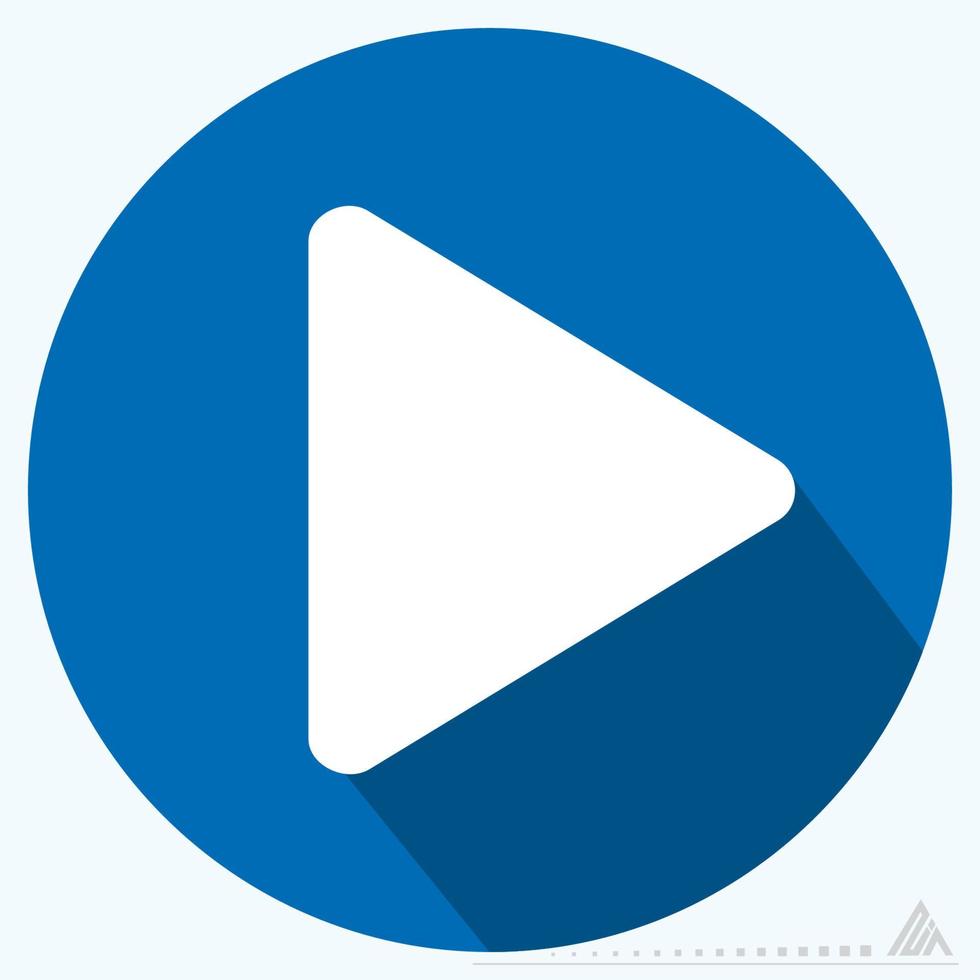 Icon Play - Long Shadow Style vector