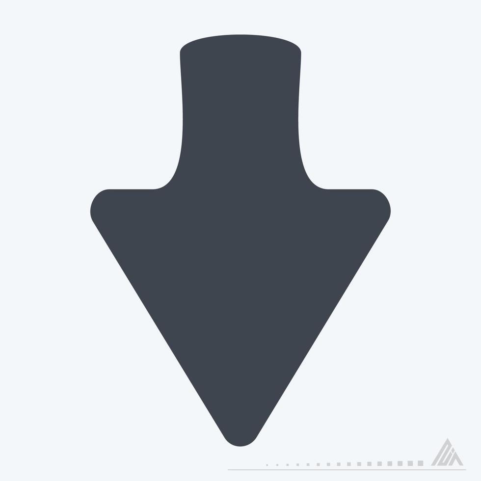 Icon Down - Glyph Style vector