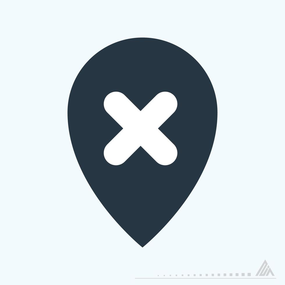 Icon Gps Delete - Glyph Style vector