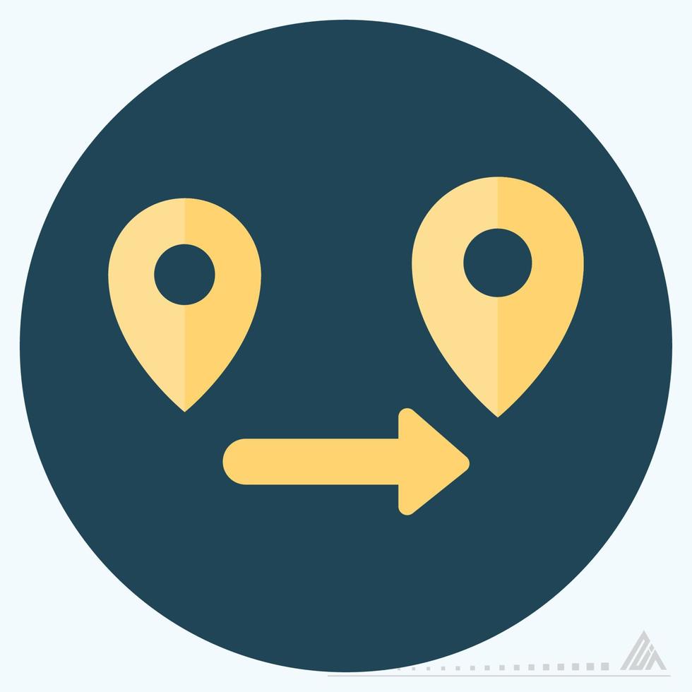Icon Create Route - Flat Style vector