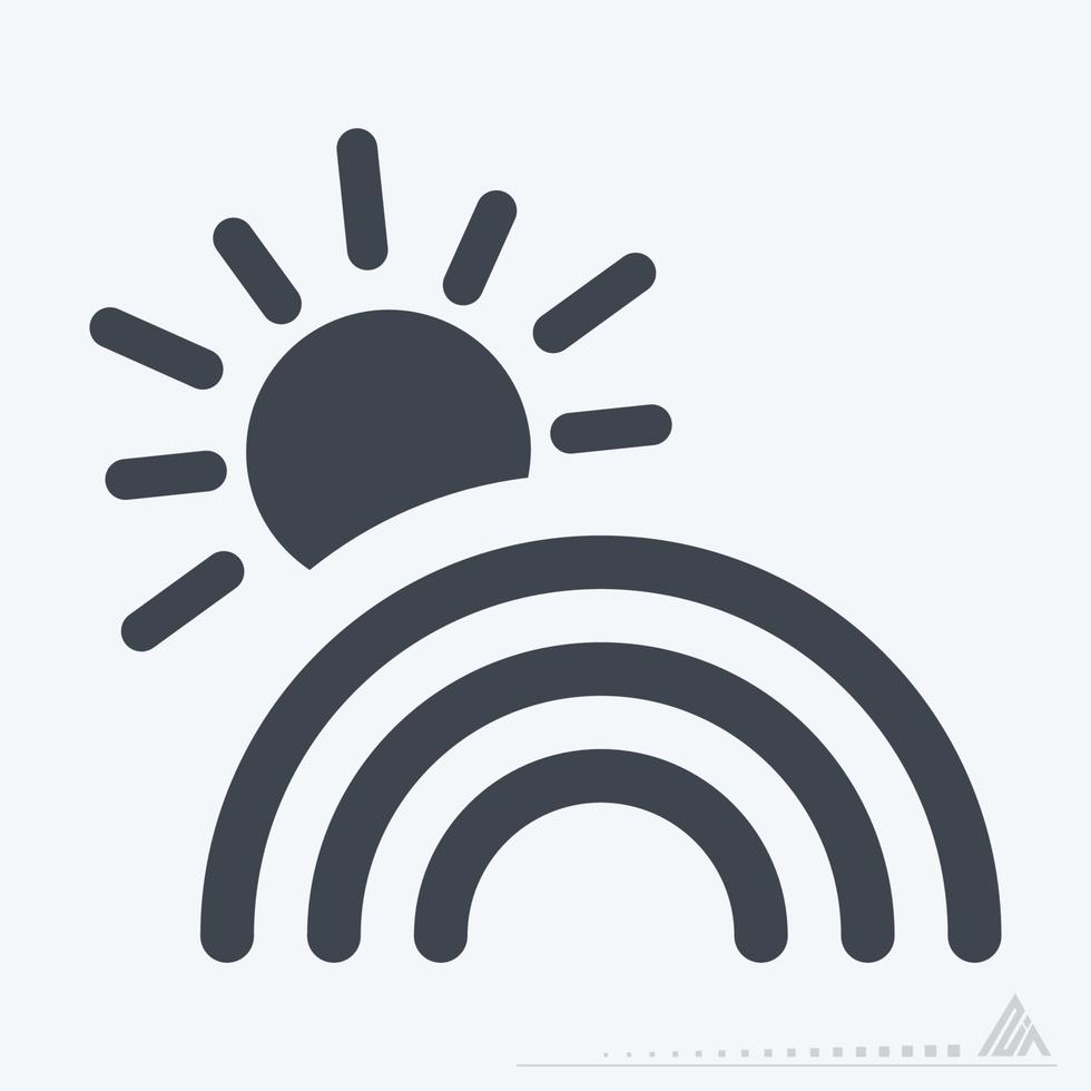 Icon Sunny Rainbow - Glyph Style vector