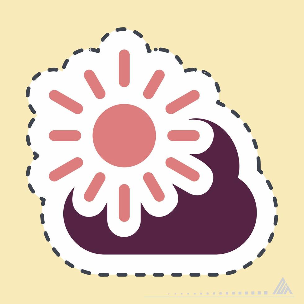 Sticker Sunny Day - Line Cut vector