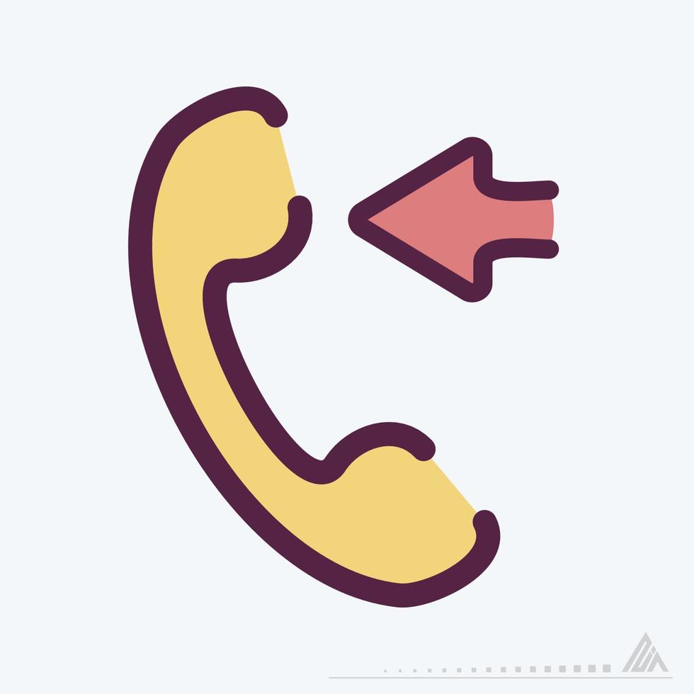 Icon Phone Incoming - Color Line Cut Style vector