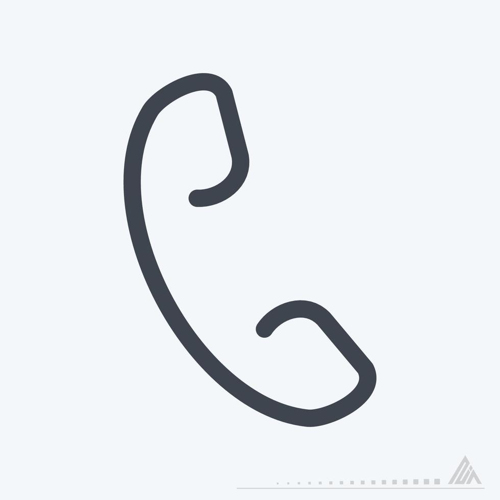 icono de teléfono clásico - estilo de corte de línea vector