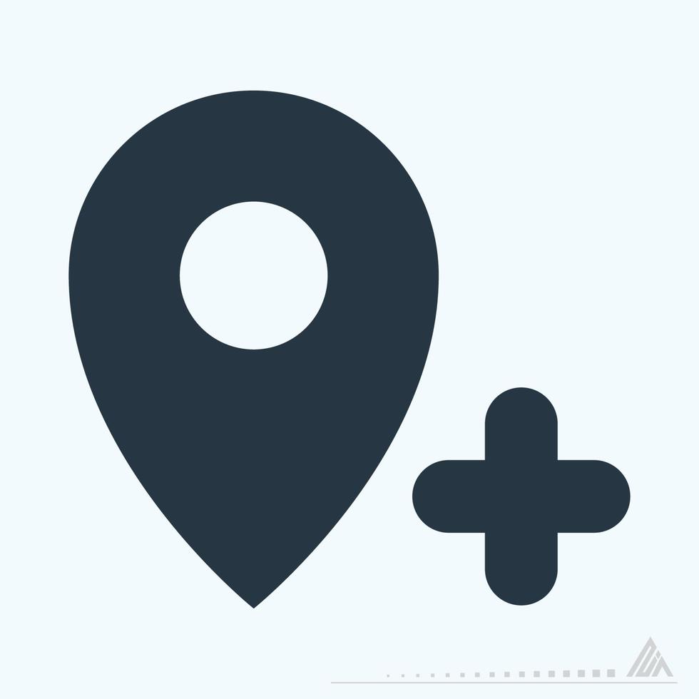 Icon Gps Add - Glyph Style vector