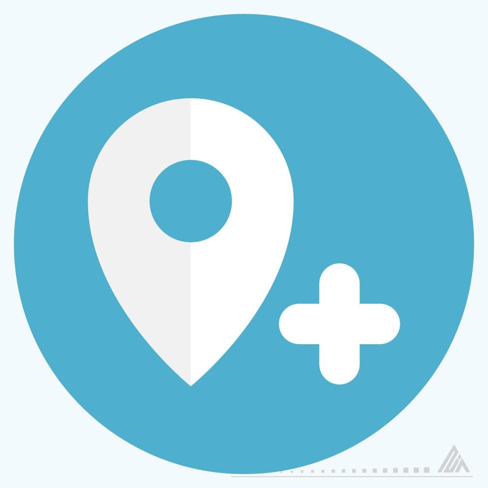 Icon Gps Add - Flat Style vector