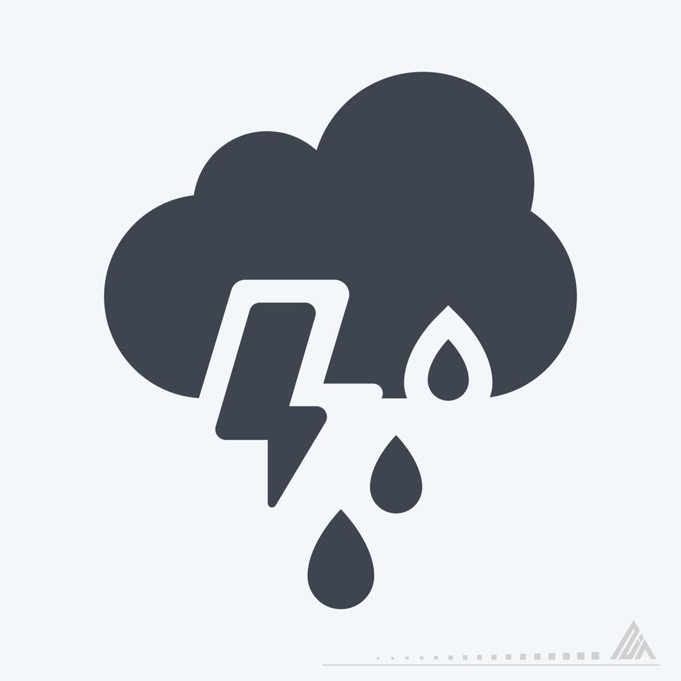 Icon Thunderstorm - Glyph Style vector