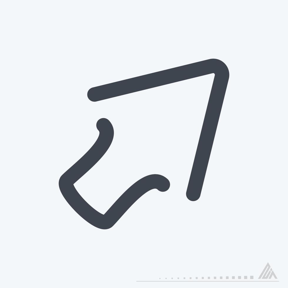 Icon Up Right - Line Cut Style vector