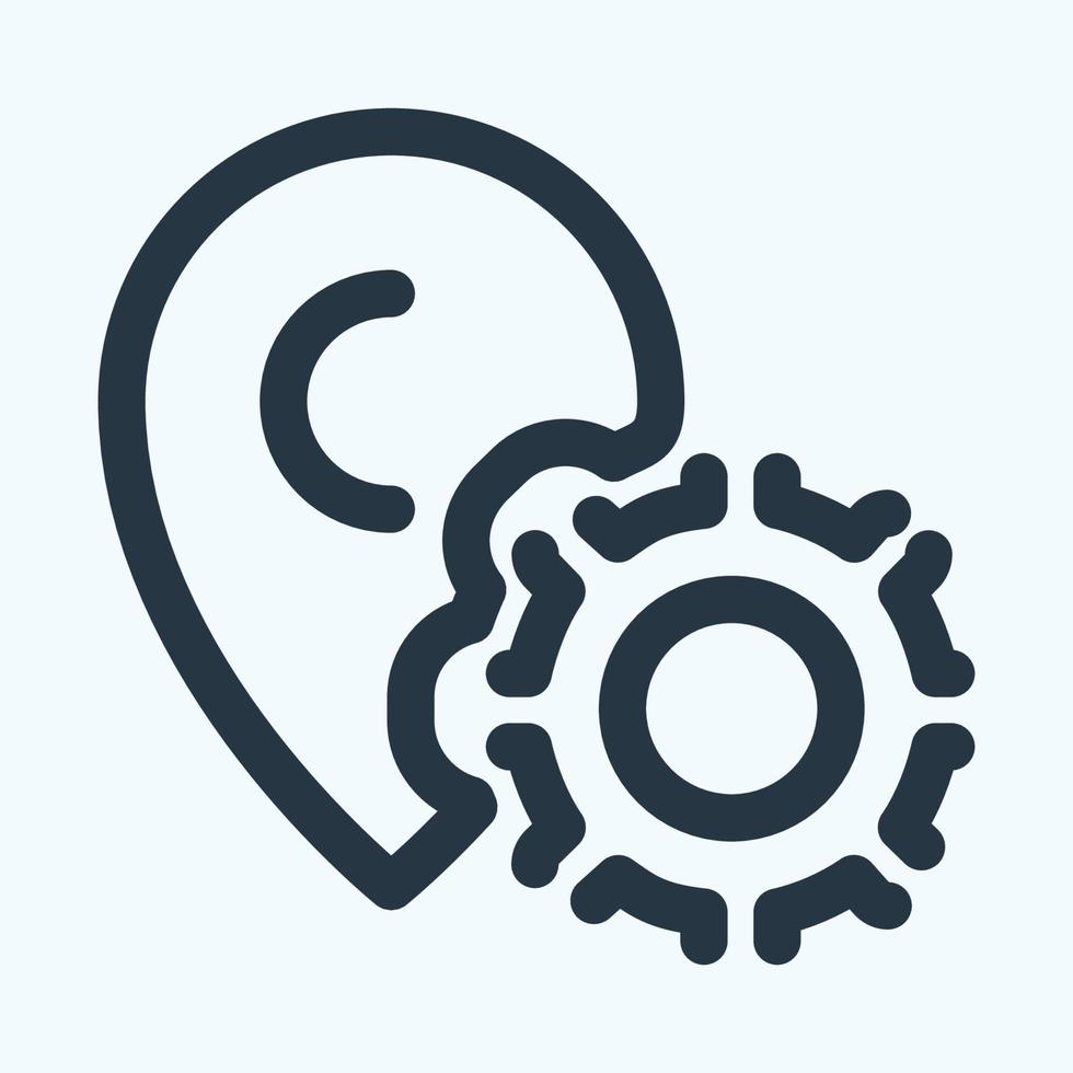 Icon Gps Settings - Line Cut Style vector