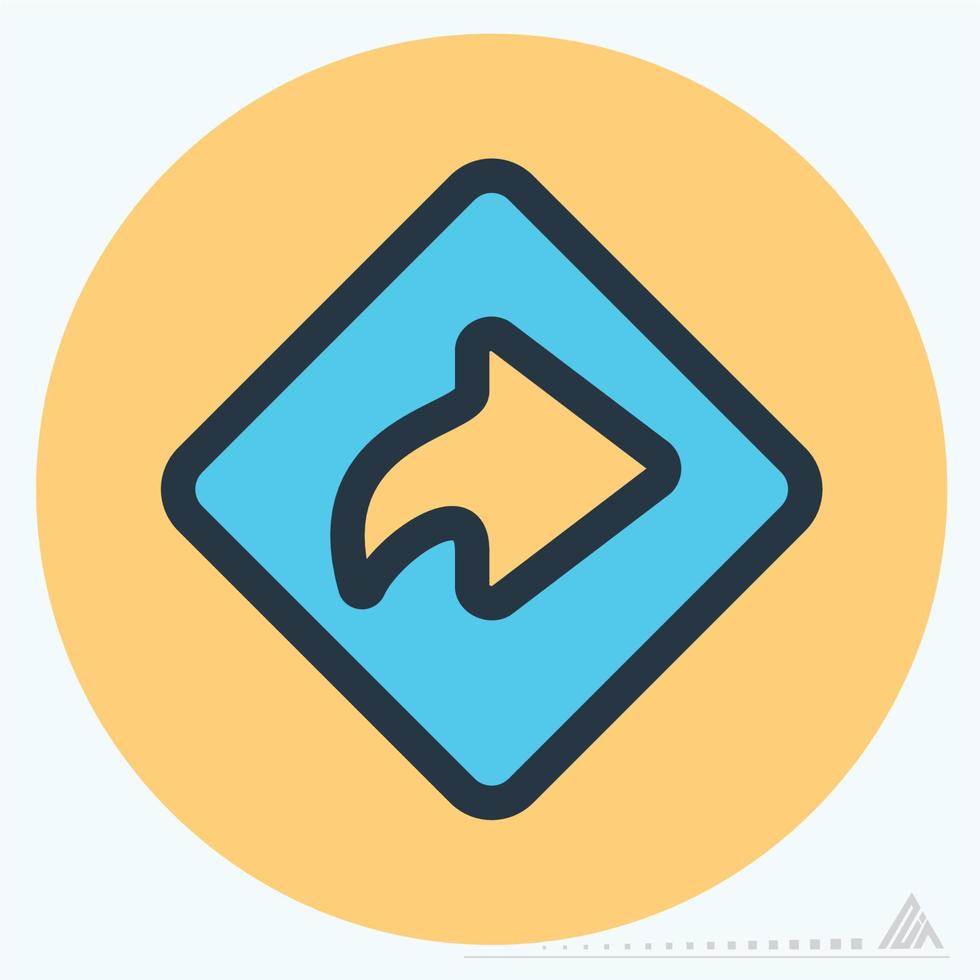 Icon Right Turn - Color Mate Style vector