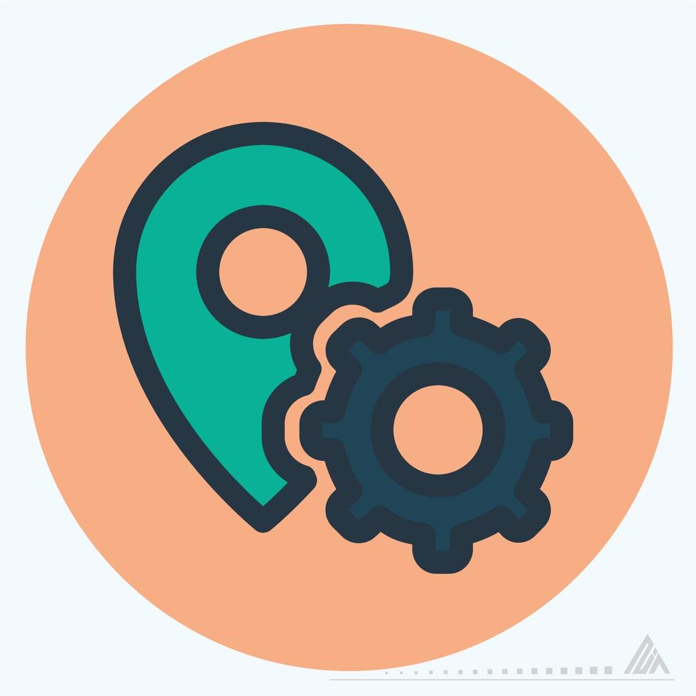 Icon Gps Settings - Color Mate Style vector