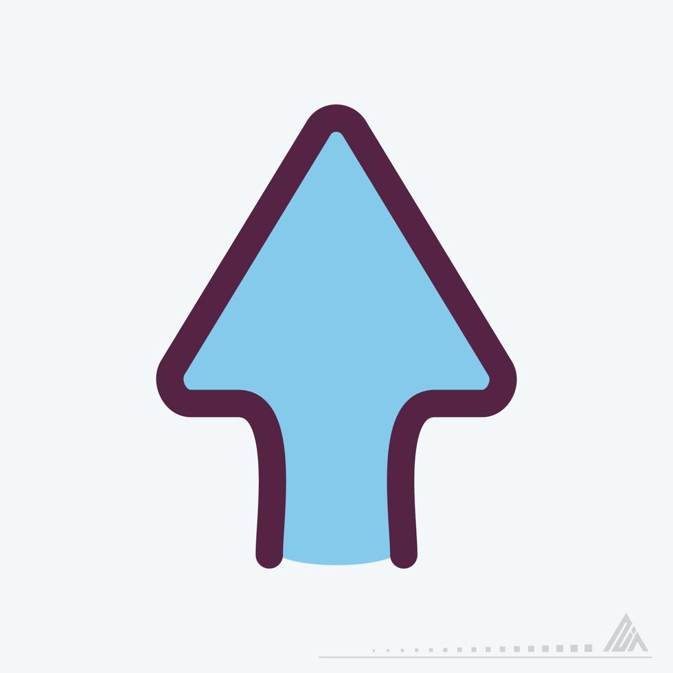 Icon Up - Color Line Cut Style vector