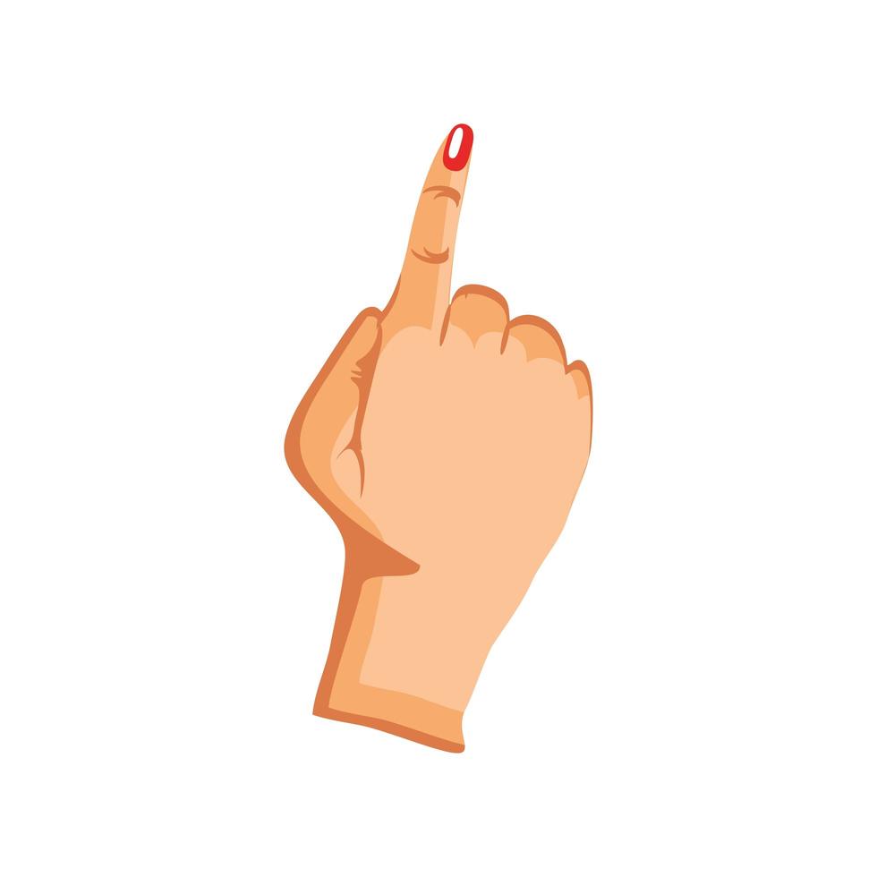 female hand index finger vector