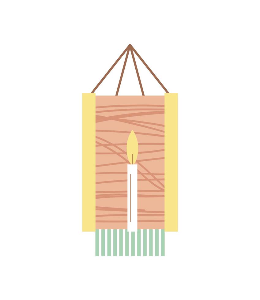 candle in lantern vector