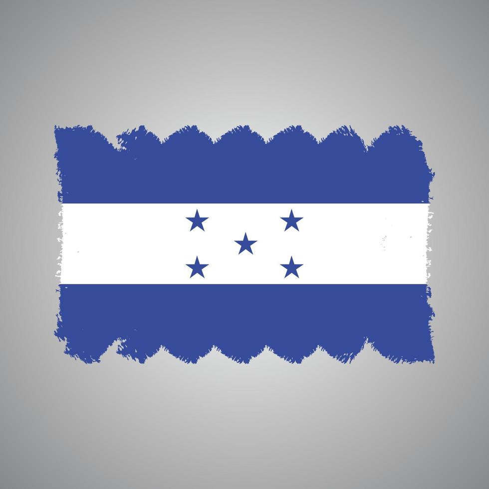 Honduras Flag With Watercolor Painted Brush vector