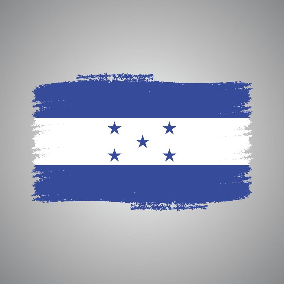 Honduras Flag With Watercolor Painted Brush vector