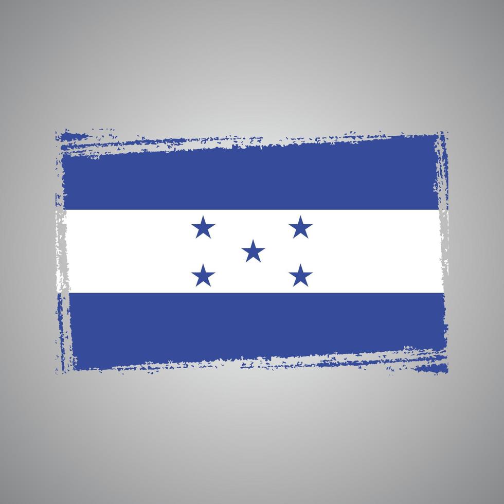 bandera de honduras con pincel pintado a acuarela vector