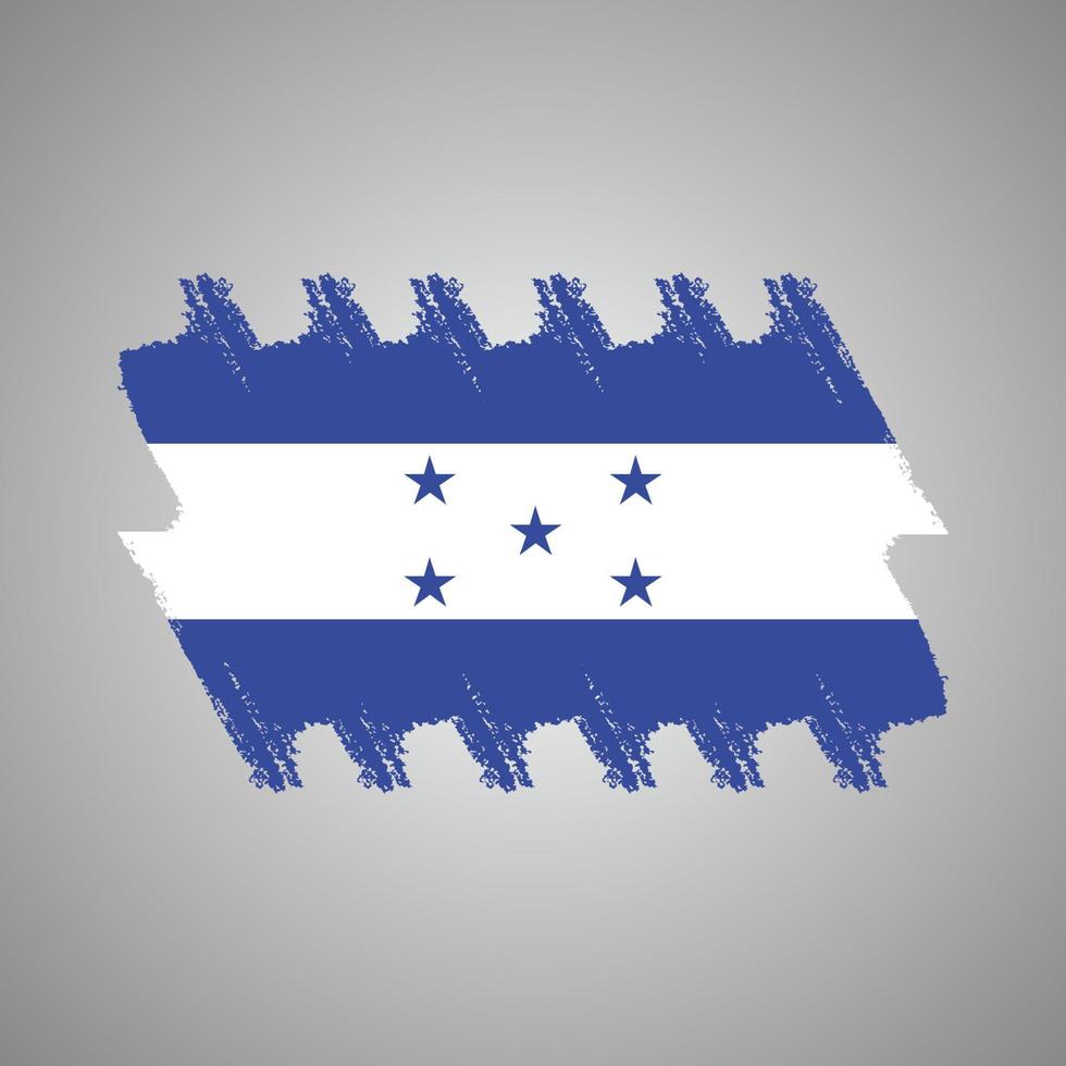 bandera de honduras con pincel pintado a acuarela vector